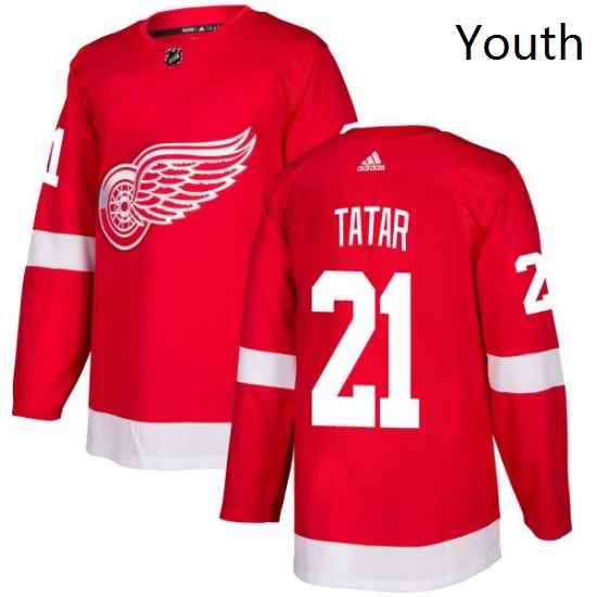 Youth Adidas Detroit Red Wings 21 Tomas Tatar Authentic Red Home NHL Jersey